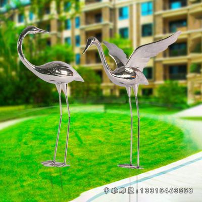 展翅仙鹤不锈钢雕塑