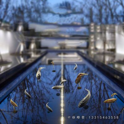 不锈钢动物小鱼雕塑