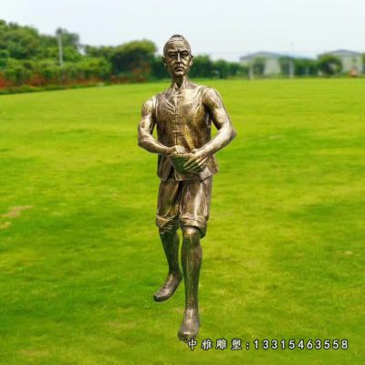 农耕主题铜雕人物