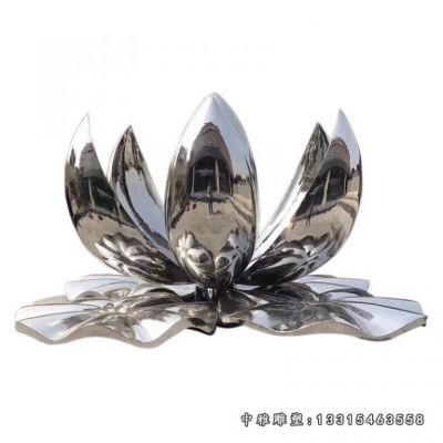 荷花景观不锈钢雕塑
