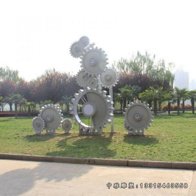 广场齿轮不锈钢雕塑