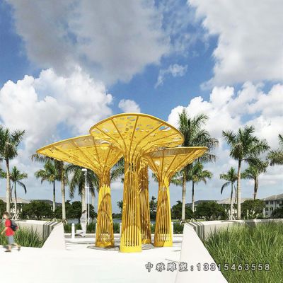 不锈钢大型蘑菇雕塑