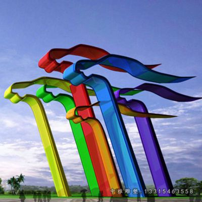 抽象飘带不锈钢摆件