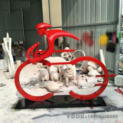 户外赛车不锈钢人物雕塑