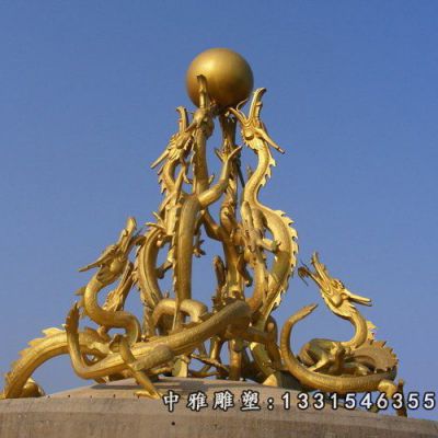 铜雕广场动物龙