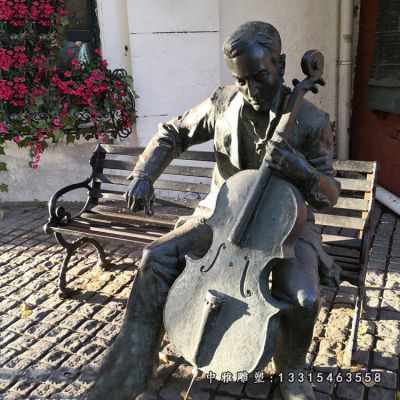 铜雕城市音乐人物雕塑