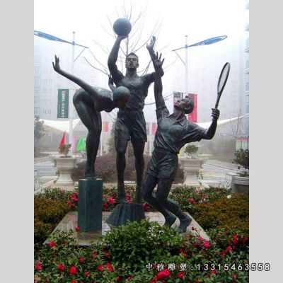铜雕公园运动人物