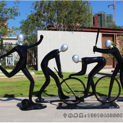 公园铜雕运动人物