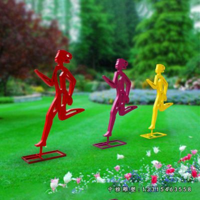 不锈钢跑步人物雕塑