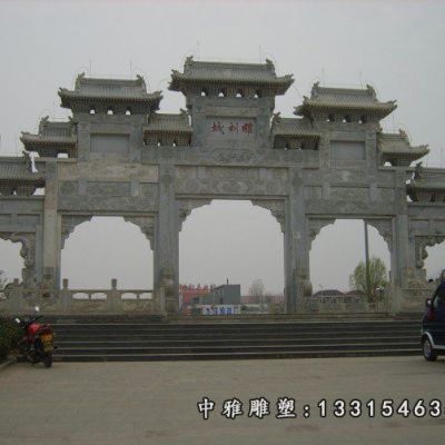 石雕门口牌坊雕塑