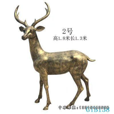 铜雕动物小鹿
