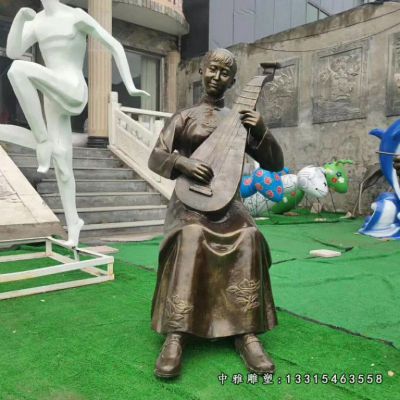 铜雕唱戏人物雕塑