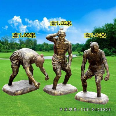 铜雕田园农耕人物