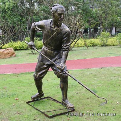 农耕主题铜雕人物雕塑