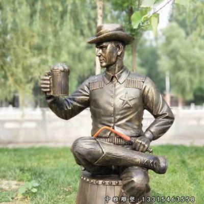 铜雕园林喝酒人物雕塑