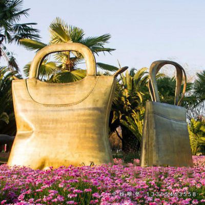 商场不锈钢购物袋雕塑