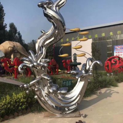 城市海浪不锈钢雕塑