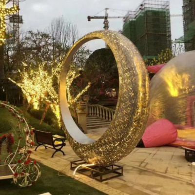 发光灯饰不锈钢雕塑