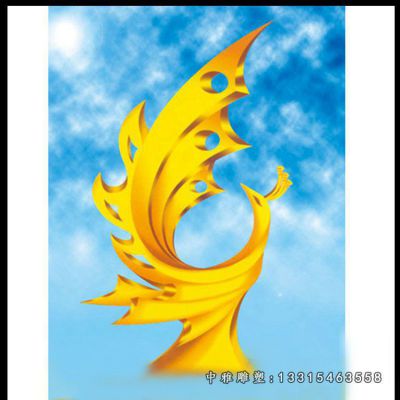 不锈钢抽象凤凰雕塑