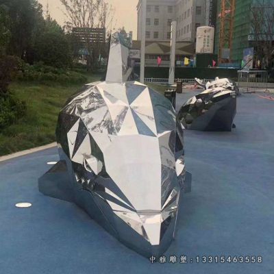 动物不锈钢海豚雕塑