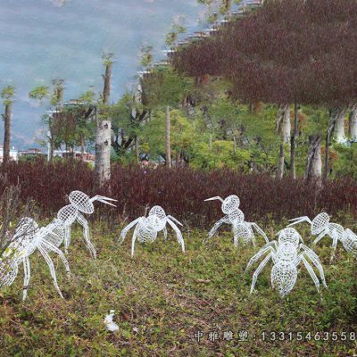 动物不锈钢蚂蚁雕塑