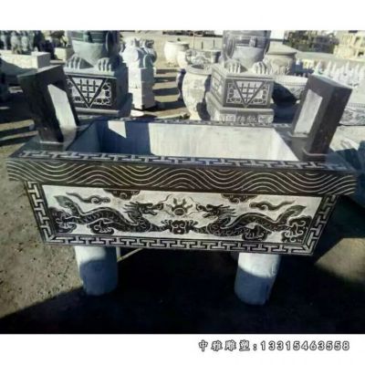 石雕四足鼎雕塑