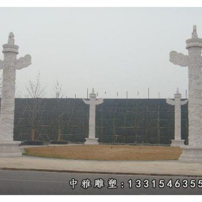 大型石雕龙柱景观