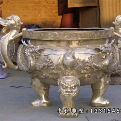 寺庙铜雕三足鼎