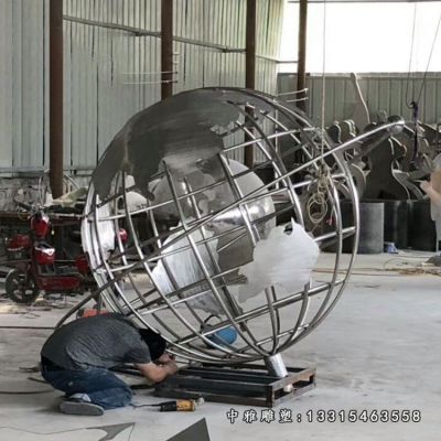 地球仪不锈钢景观雕塑