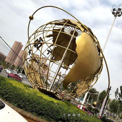 公园地球仪不锈钢雕塑