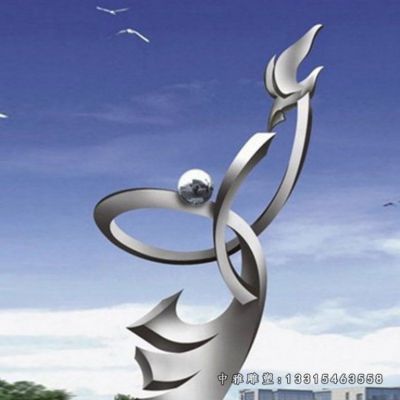 不锈钢抽象海浪雕塑