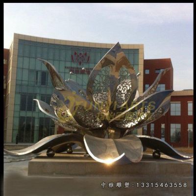 不锈钢仿真花朵雕塑
