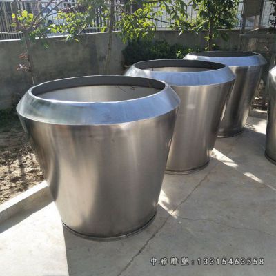 不锈钢景观花盆雕塑