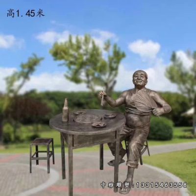 铜雕饭店吃饭人物