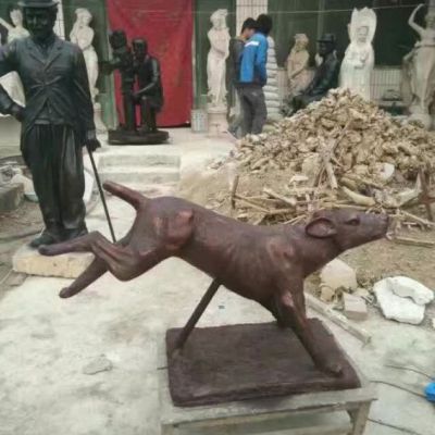 公园铜雕梅花鹿