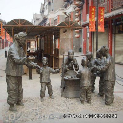 铜雕吹糖人人物雕塑