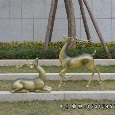 铜雕公园小鹿
