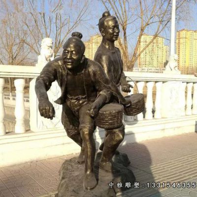 农耕主题铜雕人物雕塑