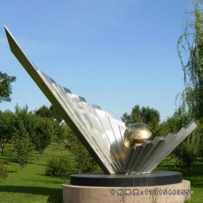 扇子景观不锈钢雕塑