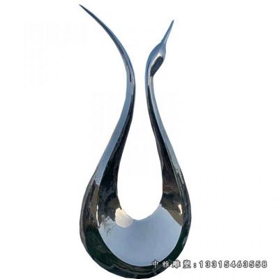 不锈钢抽象天鹅雕塑