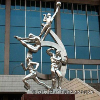 不锈钢公园打篮球人物