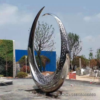 广场不锈钢圆环景观雕塑