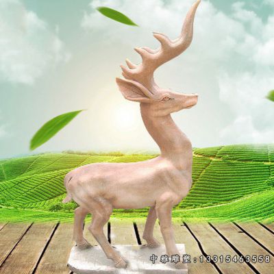 石雕动物小鹿