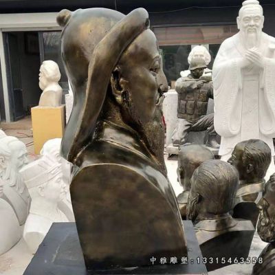铜雕军事家成吉思汗