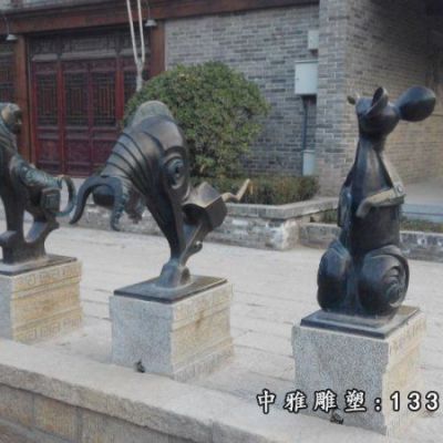 广场铜雕十二生肖动物