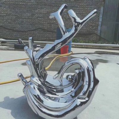 公园不锈钢海浪雕塑