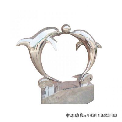 不锈钢公园海豚动物