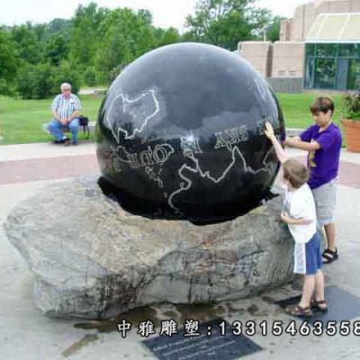 石雕广场风水球