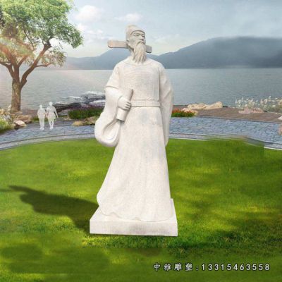 广场石雕诗人李白