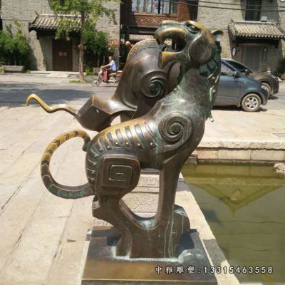 铜雕动物十二生肖